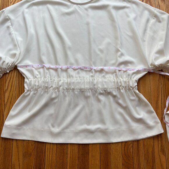 Solace London White Blouse with Puff Sleeves and Ruched Style - Picture 9 of 10